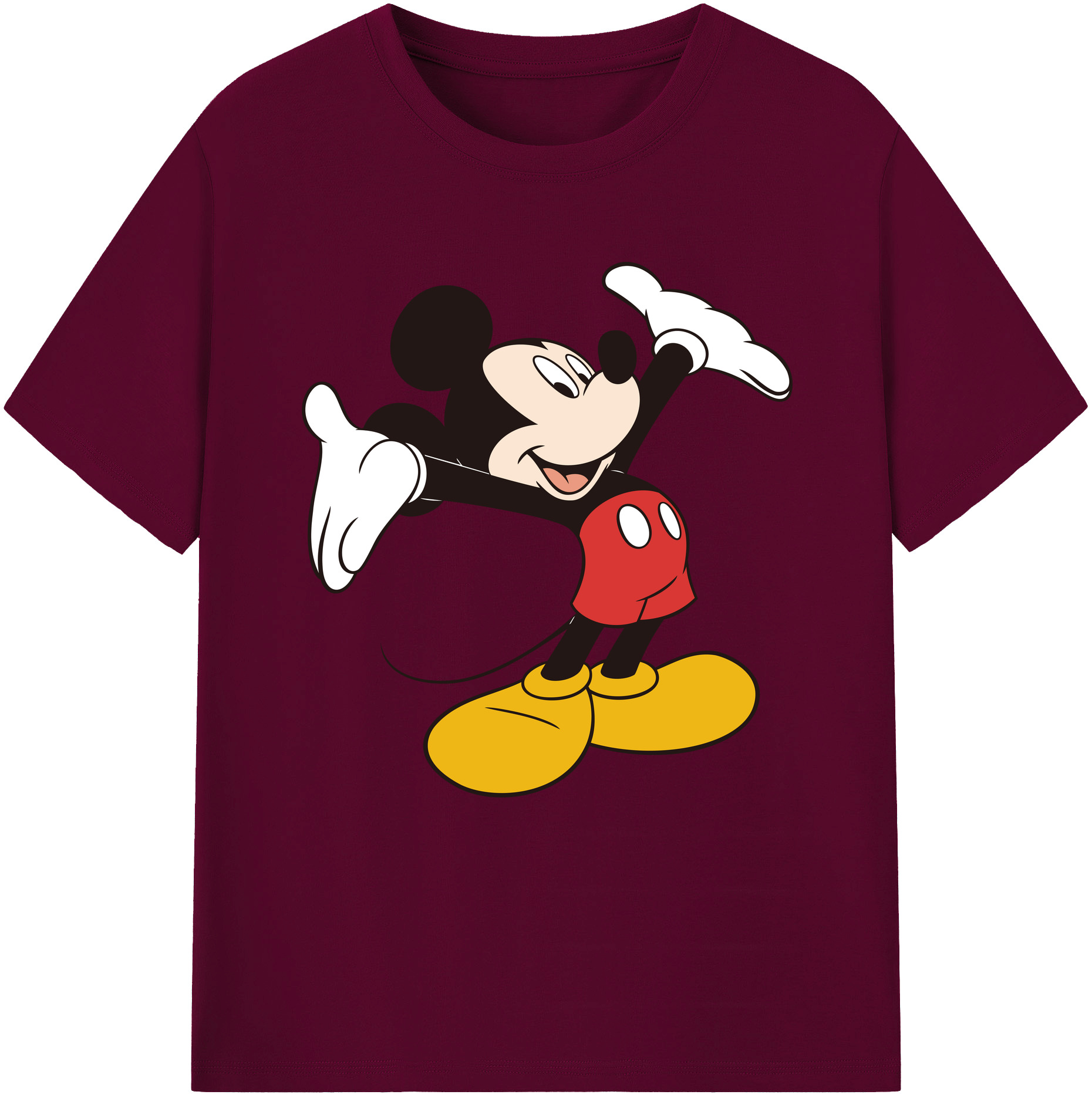 （画像用） ミッキーマウス Mickey Mouse レディースカジュアルプリントTシャツ（綿100％）